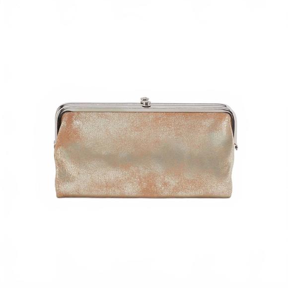 NEW HOBO women's lauren metallic wallet in saddle stardust - Picture 1 of 3